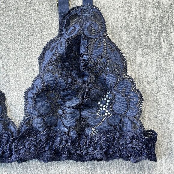 NWOT Revolve x HAH Navy Chi Bralette Adjustable Straps Unpadded Sheer 32-34 B/C - Picture 6 of 15